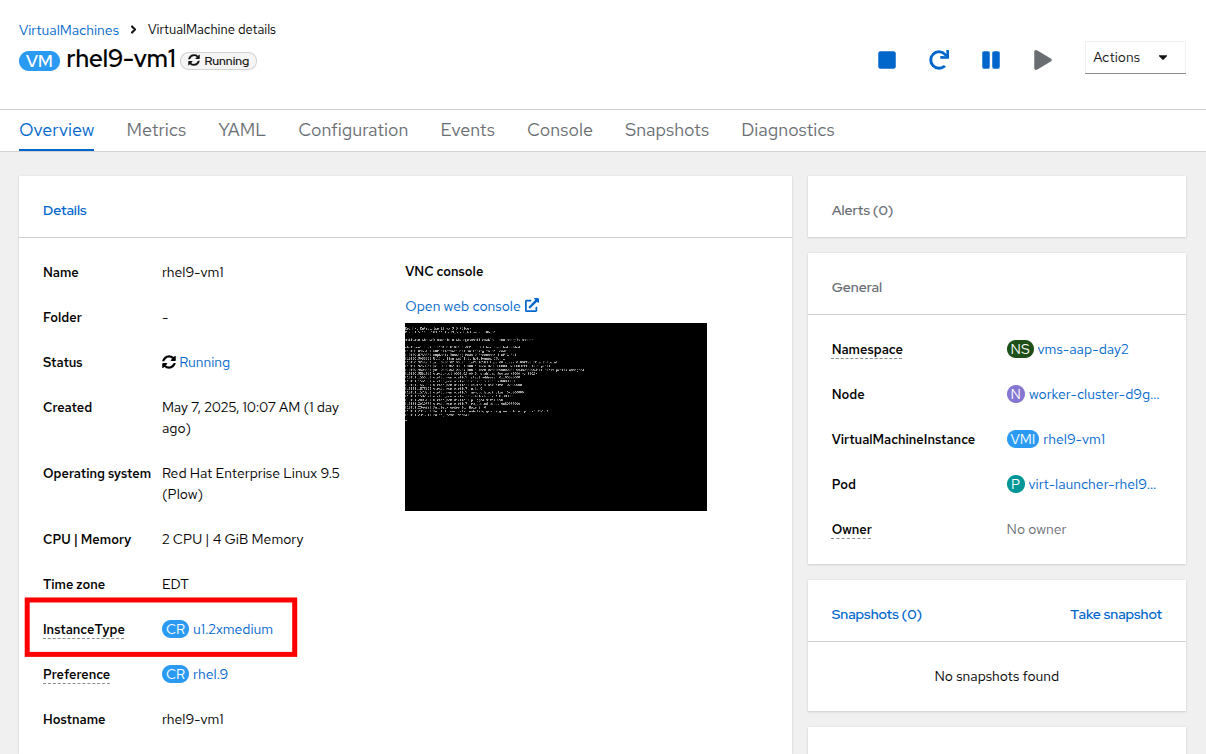 70 vm modified instancetype